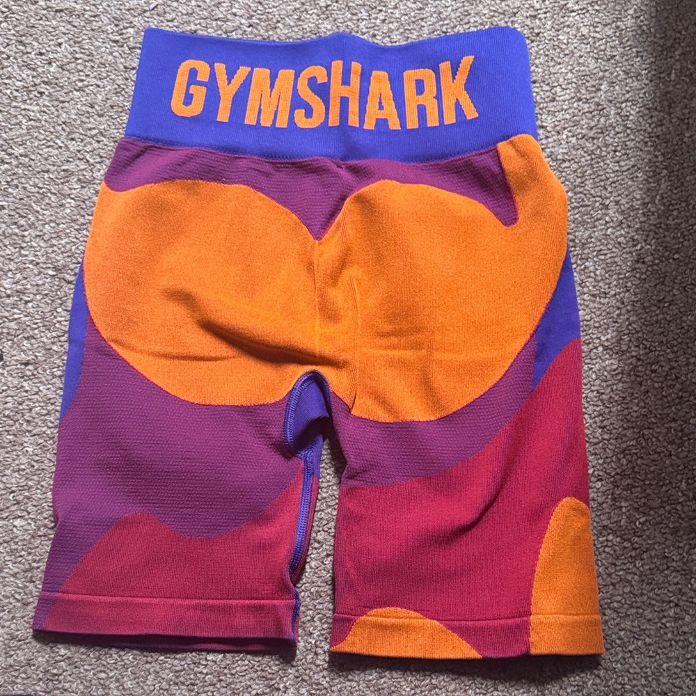 Gymshark Men's Orange and Purple Athletic Shorts